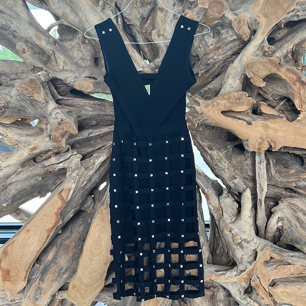 Black V-neck Dress